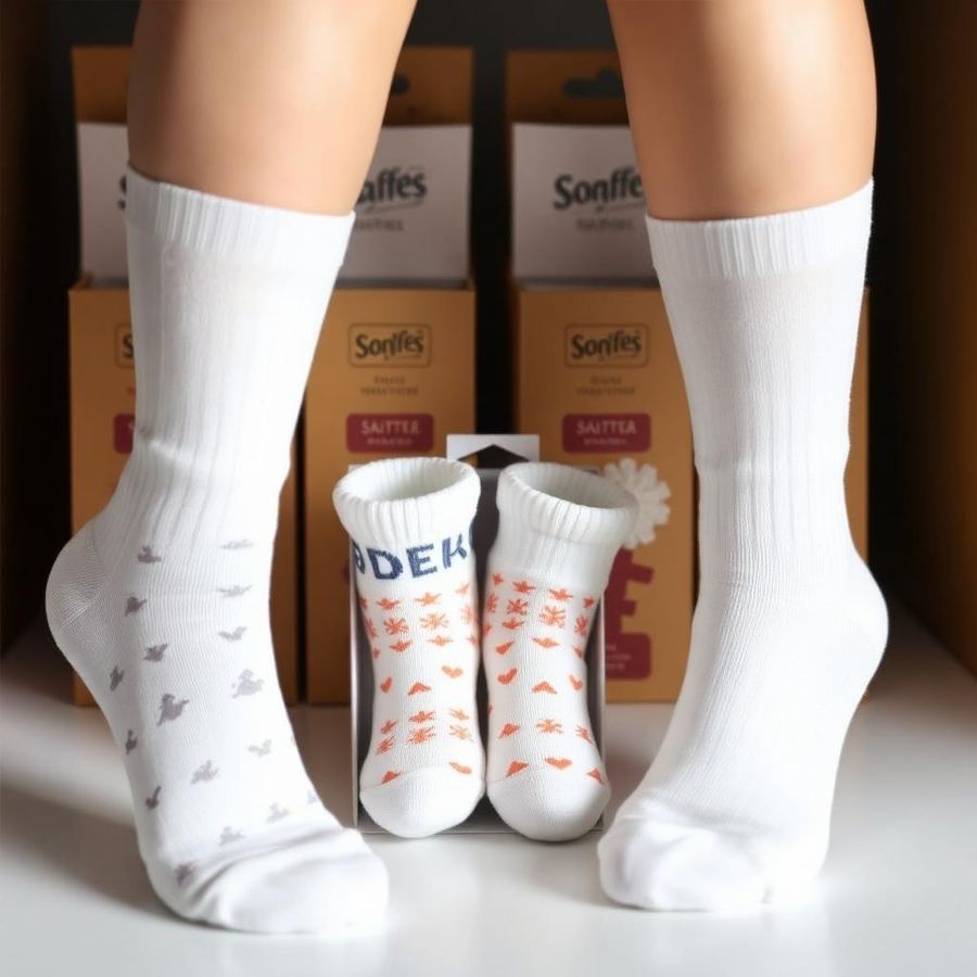 Kit 3 Pares de Meia Escolar - Últimos Pares na Promoção! na cor Branco